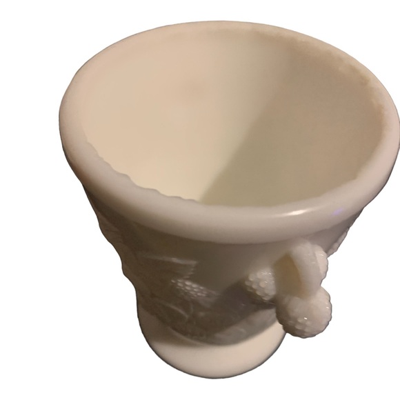 Antique EAPG Hobbs Brockunier MILK GLASS Spooner BLACKBERRY PATTERN 1870 AQ UC. - Picture 4 of 16